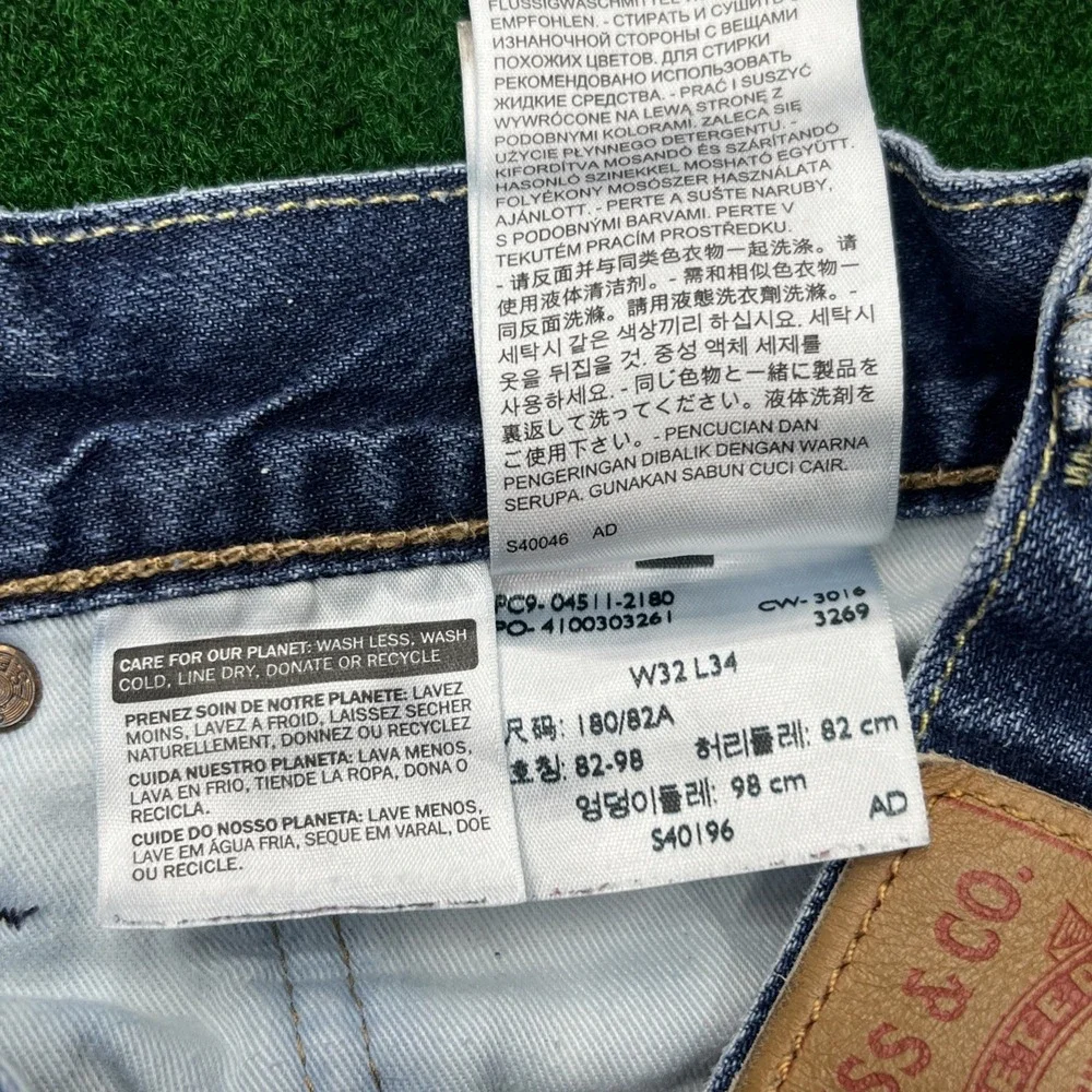 Levi's 511 Slim Fit Blue Distressed Jeans Mens Size 32x34